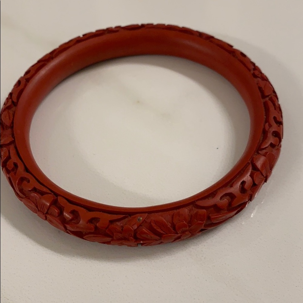 Vintage 1950s Cinnabar Bangle